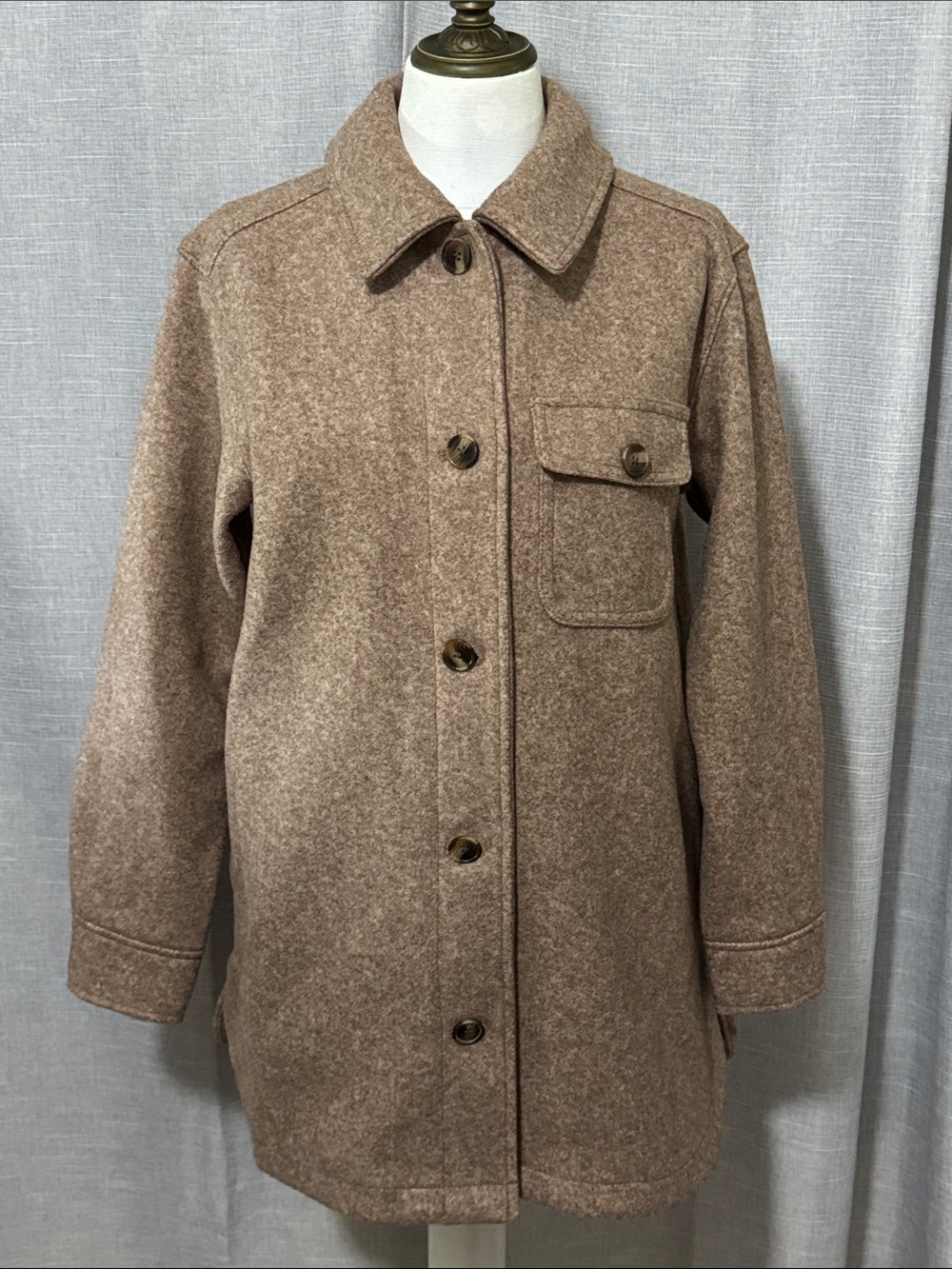 Like New Old Navy Shacket-Woman’s Oversized Sz xs-Brown-Button Up Front-Pockets
